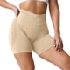 thumbnail image 1 of Gibobby Pantalones De Casuales Para Mujer Pantalones cortos de algodón para mujer, cintura alta elástica, plisados, con volantes, lindos, para la playa, informales, fluidos(Beige, S), 1 of 5