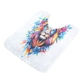 thumbnail image 3 of Bathroom Plush Absorbent Mat Combined U-Shaped Square Pad Bath Mat Fluffy Suitable For Bathroom Toilet Living Room Absorb Water Non-Slip Durable Color Art Cool Lion, 3 of 9