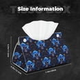 thumbnail image 6 of Lsque cool blue flower Skull Printed Long Tissue Box Cover Holder, Facial Paper Organizer Dispenser,Triangle with Bottom Belt, PVC Leather Decorative Organizer, 6 of 9