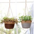 thumbnail image 6 of Kilisky 2pcs Woven Flower Basket Grass Wall Hanging Ornament Plant Pots 8in Diameter, 6 of 11