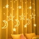 thumbnail image 4 of Cortina de luces LED decorativas con forma de estrella y luna, 3,5 m, para el Festival de Ramadán, con control remoto y enchufe USB, ideal para fiestas en casa, decoración navideña., 4 of 9