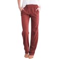 thumbnail image 2 of Qetyuw Causal Cotton Linen Pants for Women Lightweight Straight Leg Trousers with Pockets Drawstring Elastic Waist Palazzo Pants, 2 of 3