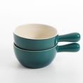 thumbnail image 2 of Crock-Pot 27oz Artisan Stoneware Soup Bowl w/ Handle, 2 Pack, Teal Gradient, 2 of 6