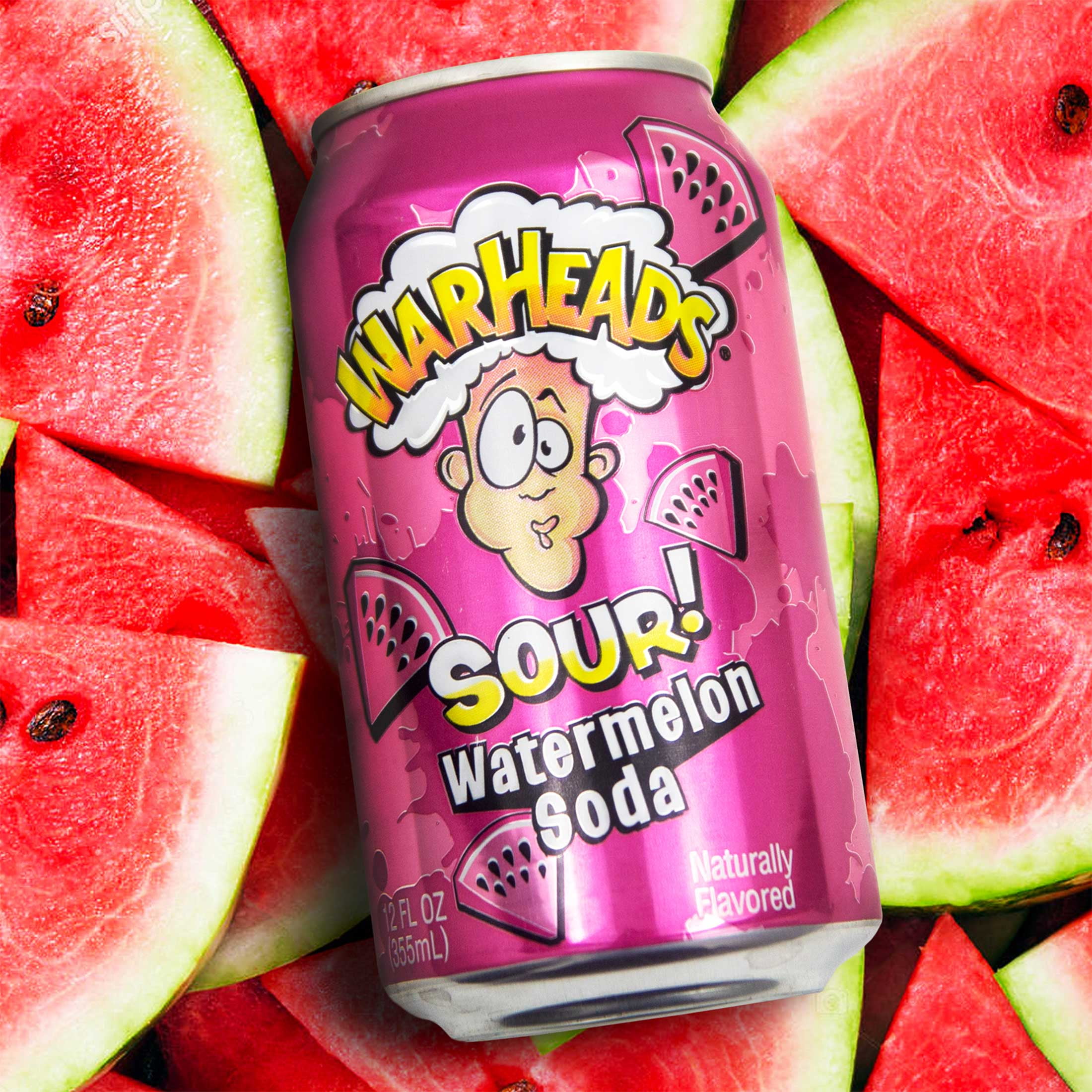 Warheads Sour Soda Watermelon 12oz Cans
