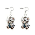 thumbnail image 2 of Eosunjian 1 Pair Women Hook Earrings 2D Realistic Cat Shape Animal Theme Individual Dangle Earrings Anniversary Christmas Gift Hanging Earrings Lady Ear Jewelry Cat, 2 of 9