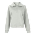 thumbnail image 5 of Aloohaidyvio Women's Casual Half Zip Sweatshirts Long Sleeve Solid Color Pullover Jackets Fall Outfits Winter Y2K Clothes, 5 of 5