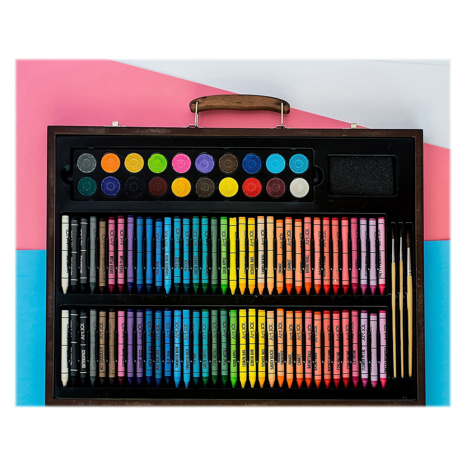 Art 101 Creativity Multifunctional Art Set with 173 Pieces in Wood