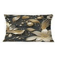 thumbnail image 3 of Designart "Floral Elegance In Golden Beige And Black II" Glam Printed Throw Pillow, 3 of 5