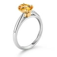 thumbnail image 3 of Gem Stone King 10K White and Yellow Gold Yellow Citrine Solitaire Engagement Ring for Women (1.25 Cttw, Oval Checkerboard 8X6MM, Gemstone November Birthstone, Available in Size 5, 6, 7, 8, 9), 3 of 4