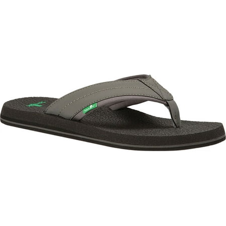 

Men s Sanuk Beer Cozy 2 Thong Sandal Charcoal Synthetic Leather 8 M