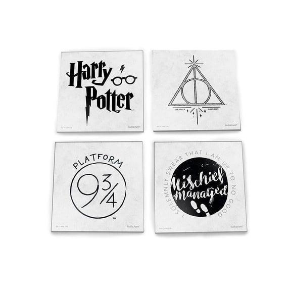 Harry Potter (Minimalistic Symbols) StarFire Prints™ Glass Coaster Set of Four SPCSTR1017