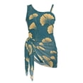 thumbnail image 6 of Whosucclay Ginkgo Leaf Pattern Girls One Piece Swimsuit with Cover Up, Polyester Material Removable Bra Adjustable Strap Girls' Cover Up One Piece Swimsuit for Beach, 11-12 Years Old, 6 of 9
