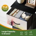 thumbnail image 5 of 4 Drawer Vertical Storage Dresser Abstract colorful shape acoustic Guitar Watercolor painting with Wood Top Fabric Pull Drawers, 5 of 8
