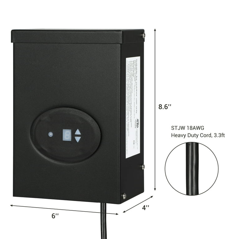 Dewenwils 300W Low Voltage Transformer With Countdown