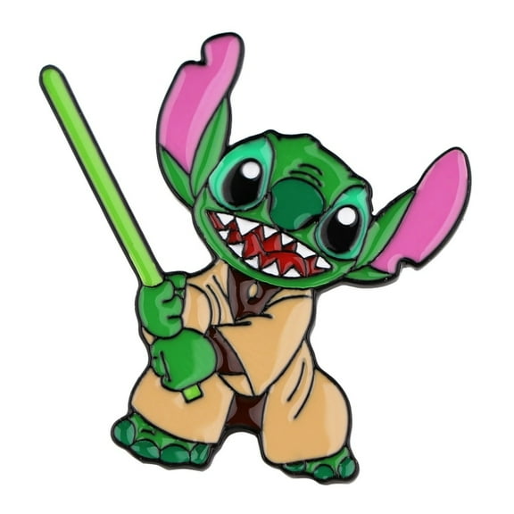Stitch As Jedi Knight 1.25 Inches Tall Enamel Metal Pin