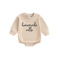 thumbnail image 1 of Argulvti Barboteuse de l\'Action de Grâce pour Bébé, Broderie de Lettres, Manches Longues, Col Rond, Combinaison Chandail, 1 of 7