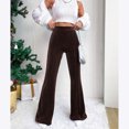 thumbnail image 5 of Women's High Waist Corduroy Flared Pants Trendy Soft Comfortable Pants Warm Winter Trousers for Fashion Looks, 5 of 8