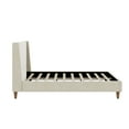 thumbnail image 4 of MODERNLUXE Queen Velvet Upholstered Platform Bed Frame with 43.5" Tall Wingback Headboard and Solid Wood Legs,Easy Assembly,Cream, 4 of 7