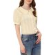 thumbnail image 4 of INSPIRAR CHIC Blusa de botones de manga corta con puntos suizos y cuello Peter Pan para mujer L color albaricoque, 4 of 5