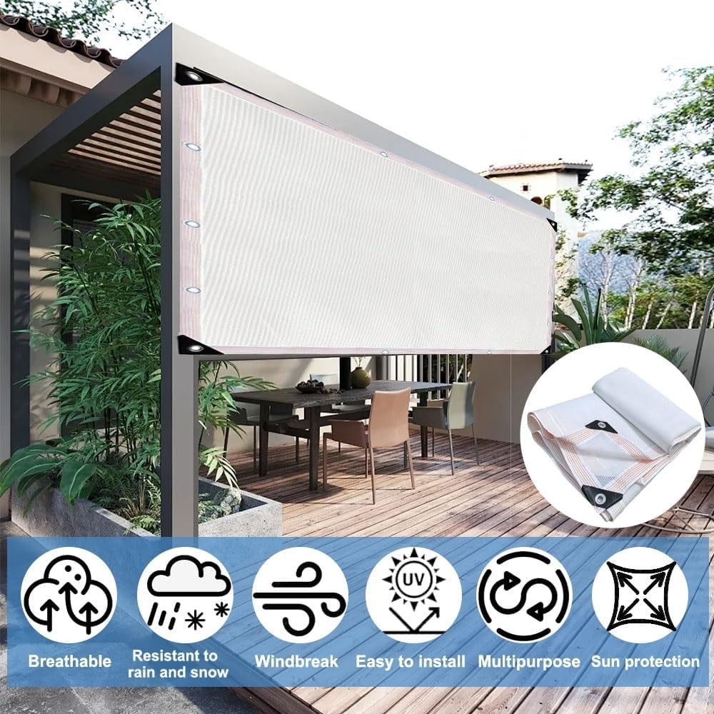 Garden Shade Cloth 90% Sunblock Netting, Breathable Fabric Mesh Tarp with Grommets, for Greenhouse Plant Net White 3.3x16ft 10x26ft 16x33ft 20x39ft(Size:10x20ft) - 10x20ft