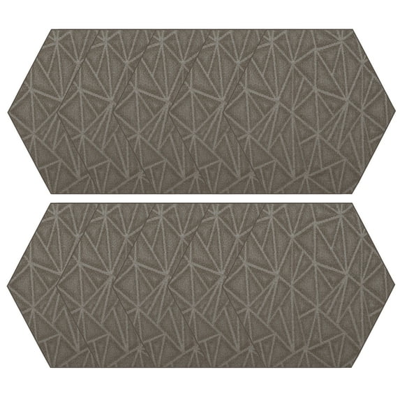 Furnish My Place Geometrical Pattern Indoor/Outdoor Refine Neutral Rug, Abstract Area Rug, Doorway Mat, Contemporary Rug for Living Room, Entryway, Made in USA, 3' Hexagon - Set of 10