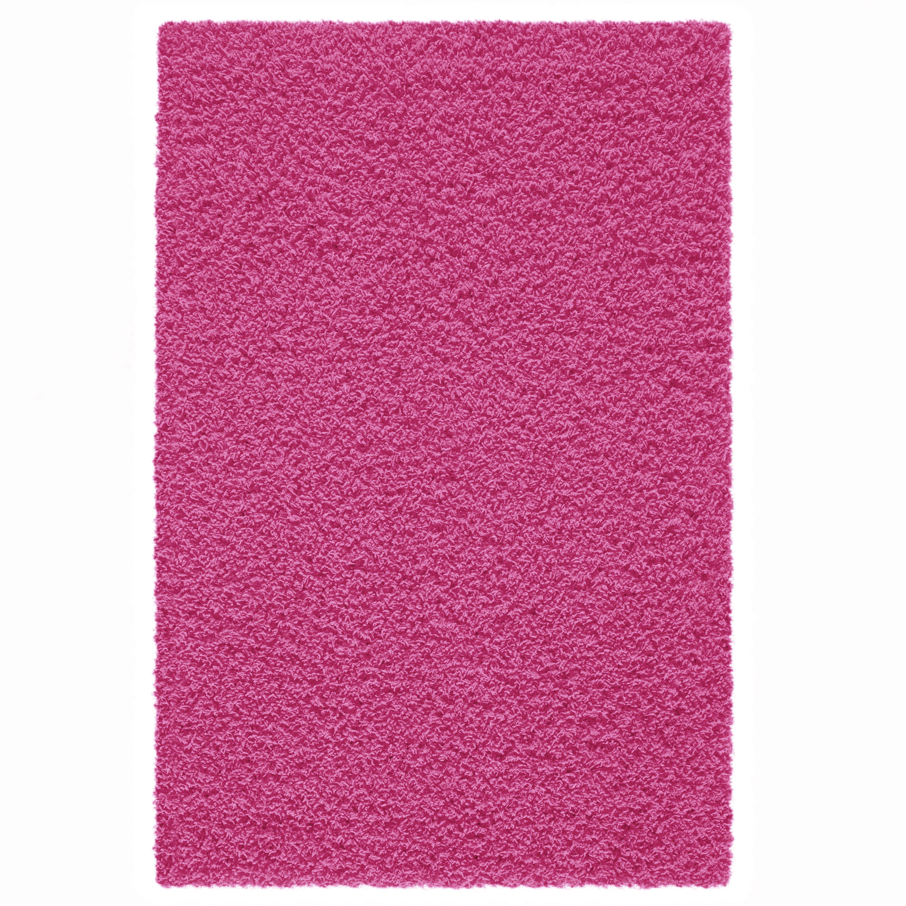 Mainstays Machine Washable Solid Shag Area Rug, Pink, 2'6"x3'10