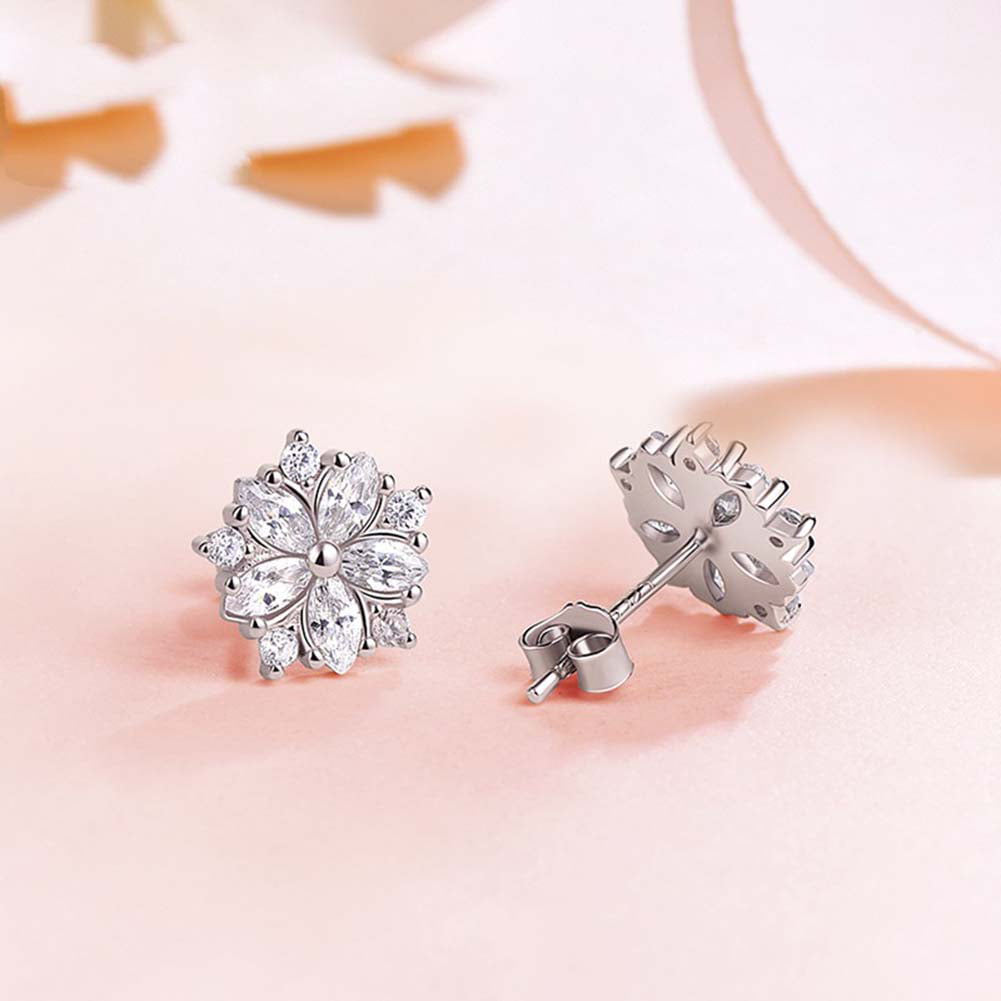 Minimalist flower earrings,Sakura earrings Korean style studs 14k Gold Floral earrings