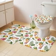 thumbnail image 4 of Summer Tropical Plants Bathroom Rugs Set Watercolor Watermelon Lemon Non Slip Absorbent Soft Bath Mats 3 Piece Set with Bathroom Rug, U-Shaped Floor Mat, Toilet Seat Cover Small Size, 4 of 9