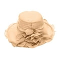 thumbnail image 5 of Holzkary Women's Kentucky Derby Church Dress Hat Wide Brim Leaf Flower Bridal Shower Hat Womens Summer Dress Hat Wide Leaf Flower Bridal Shower Hat Sun Hats Beach Hat Khaki One Size, 5 of 5