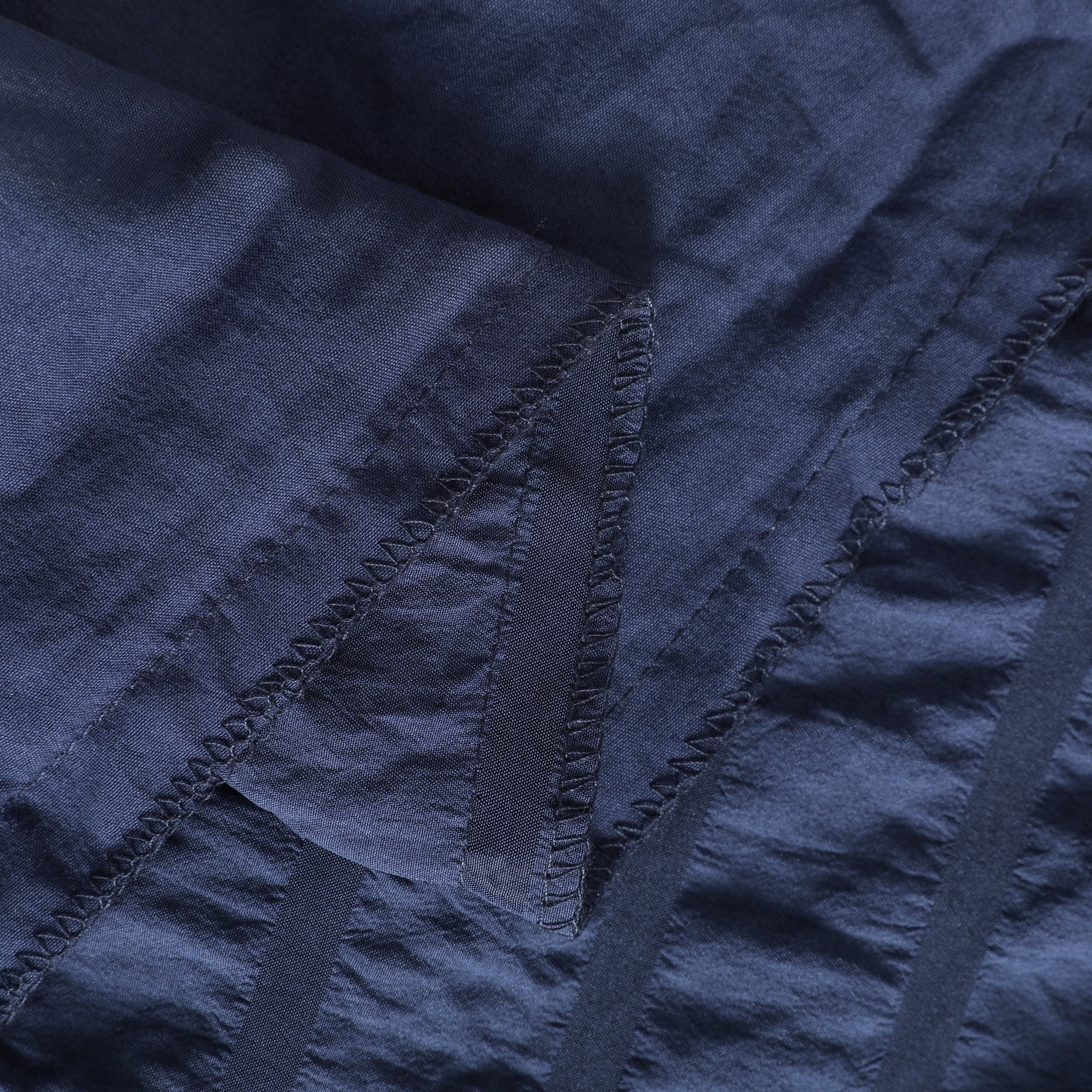 Flxxie Seersucker Textured Duvet Cover Pillow Sham Set with Corner Ties, Twin, Navy Blue, 2-Pieces
