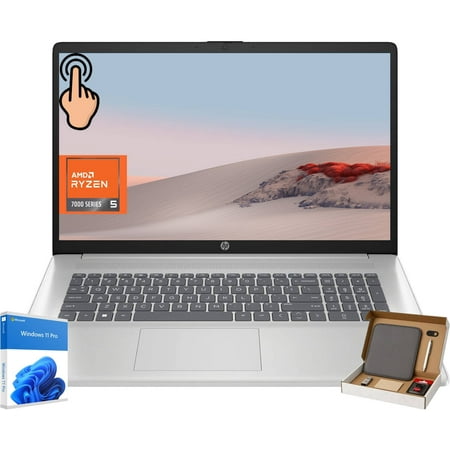 HP 17 inch Touchscreen Business Laptop, 17.3" HD+ Anti-Glare, AMD Ryzen 5 7530U, 64GB RAM, 2TB SSD, AMD Radeon GPU, Webcam, Wi-Fi 6, Windows 11 Pro