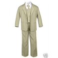 thumbnail image 3 of 6pc Boy Kid Teen Formal Wedding Khaki Stone Suit Tuxedo Extra Satin Necktie S-4T, 3 of 6