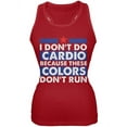 thumbnail image 1 of 4th Of July I Don't Do Cardio Red Juniors Soft Tank Top - Small, 1 of 1
