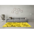 thumbnail image 3 of Ahgly Company Machine Washable Indoor Round Abstract Yellow Contemporary Area Rugs, 6' Round, 3 of 4