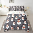 thumbnail image 2 of jejeloiu Cute Snowmen Bedding Comforter Set 7 Pieces,Merry Christmas Full Bedding Set,Happy New Year Fitted Sheet Flat Sheet For Girls Boys,Luxury Bedroom Decor Reversible, 2 of 8
