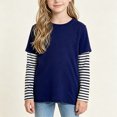 thumbnail image 2 of JFOPQVSM Fake-Two Piece Patchwork Long Sleeve Basic Tees Girls Boys Long Sleeve Baseball Raglan T-Shirt Cotton Baby,Toddler, 2 of 6