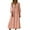 Pink, variant on Dresses for Women Linen Blend V Neck Maxi Dress, 3/4 Puff Sleeve Smocked Waist Loose Fit Casual Summer Dress for Beach Vacation & Brunch Womens Dresses Red,S