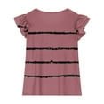thumbnail image 4 of Piuwrlz Striped Short T-Shirts Sleeve Kids Girls Round Neck Shirt Shirt Top Red Size 12 Years, 4 of 8
