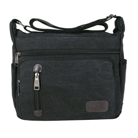 Black Mens Canvas Shoulder Messenger Bag Crossbody Satchel Travel Man's Bags