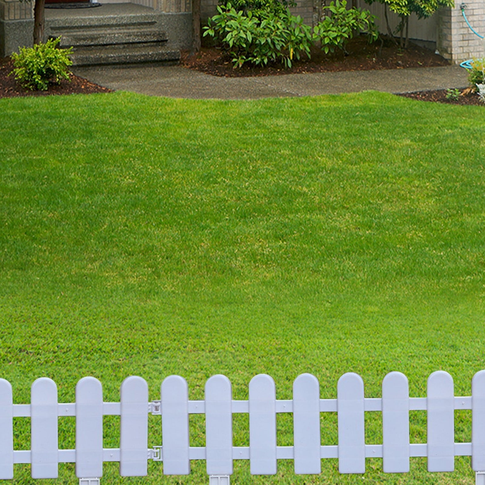 Plastic White Fence Decorative Garden Hedge Patio Border Outdoor Lawn Edging(A)