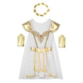 thumbnail image 3 of YiZYiF Women's Halloween Ancient Roman Empress Costume Greek God Toga Fancy Dress Mythology Cosplay White-B XXL, 3 of 7