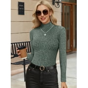MOYIKO Mock Turtleneck Long Sleeve Shirts for Women Fitted Thermal Undershirts Lightweight Trendy Tops