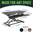 thumbnail image 6 of TechOrbits Standing Desk Converter - 37 Inch Adjustable Sit to Stand Up Desk Workstation, MDF Wood, Ergonomic Desk Riser with Keyboard Tray, Desktop Riser for Home Office Computer Laptop, White 37", 6 of 6