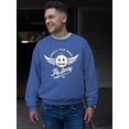 thumbnail image 2 of Fly Away - Retro Winged Emoji Graphic Men's Sweatshirt, 2 of 4
