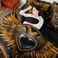 thumbnail image 4 of Feelyou Romantic Love Heart Bedding Comforter Set 7 Pieces, Angel Wings Full Bedding Set, 4 of 8
