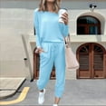 thumbnail image 6 of Fashion Sweatshirt and Pants for Women Loose Fit Solid Color Loungewear Set With Comfortable Long Sleeves And Joggers, 6 of 20