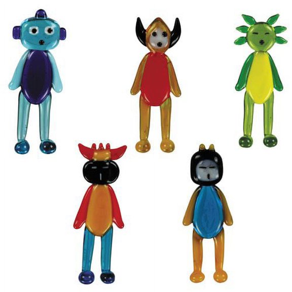 BrainStorm Wa2C Glass World Miniature Glass Figurines, 5-Pack, AlaniS/BakarE/CalidA/DakotA/EvaristA