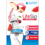 Cirkul LifeSip Flavor Cartridge Variety Pack, 6-Pack (2 Fruit Punch, 2 Blueberry Grape, 2 Watermelon)