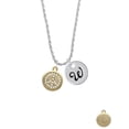 thumbnail image 2 of Delight Jewelry Goldtone Disc with Crystal Peace Sign Silvertone Script Initial Disc - W - Charm Necklace, 20"+3", 2 of 4