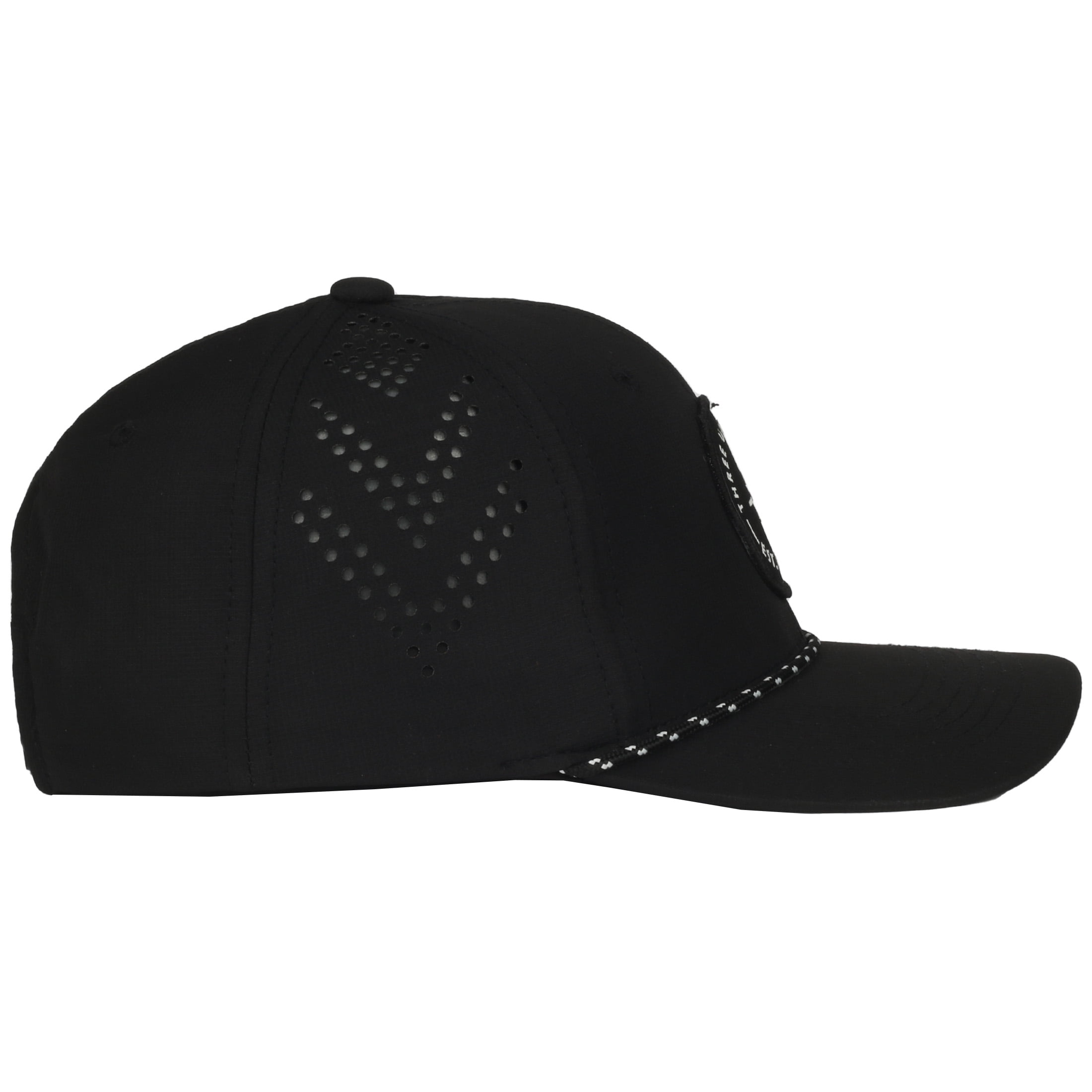 Three Under Performance Golf Hat, Breathable Fabric, Snapback, Lightweight Golf Cap, One Size, Adult, Black
